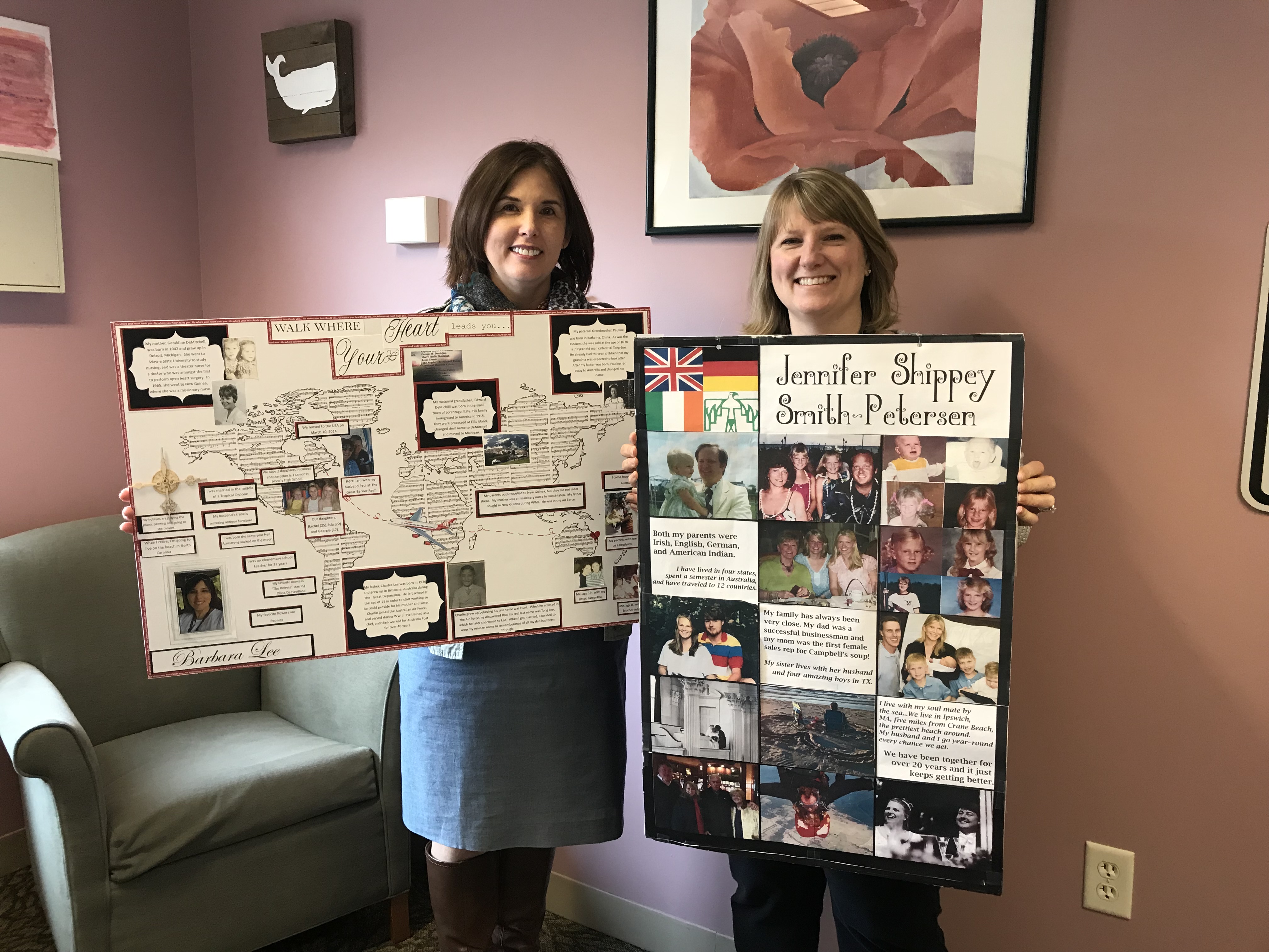 From left to right; Barbara Lee, Community Resources Coordinator and Jennifer Smith-Petersen, Resident Services Coordinator with their Story Boards.