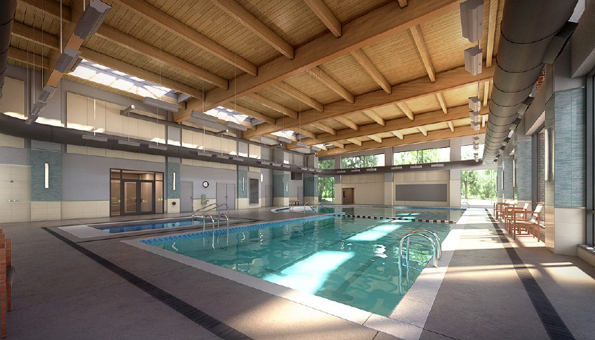 The new aquatics center at Oak Crest.