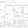 2D floor plan of the Somerton apartment at Tallgrass Creek Senior Living in Overland Park, KS.